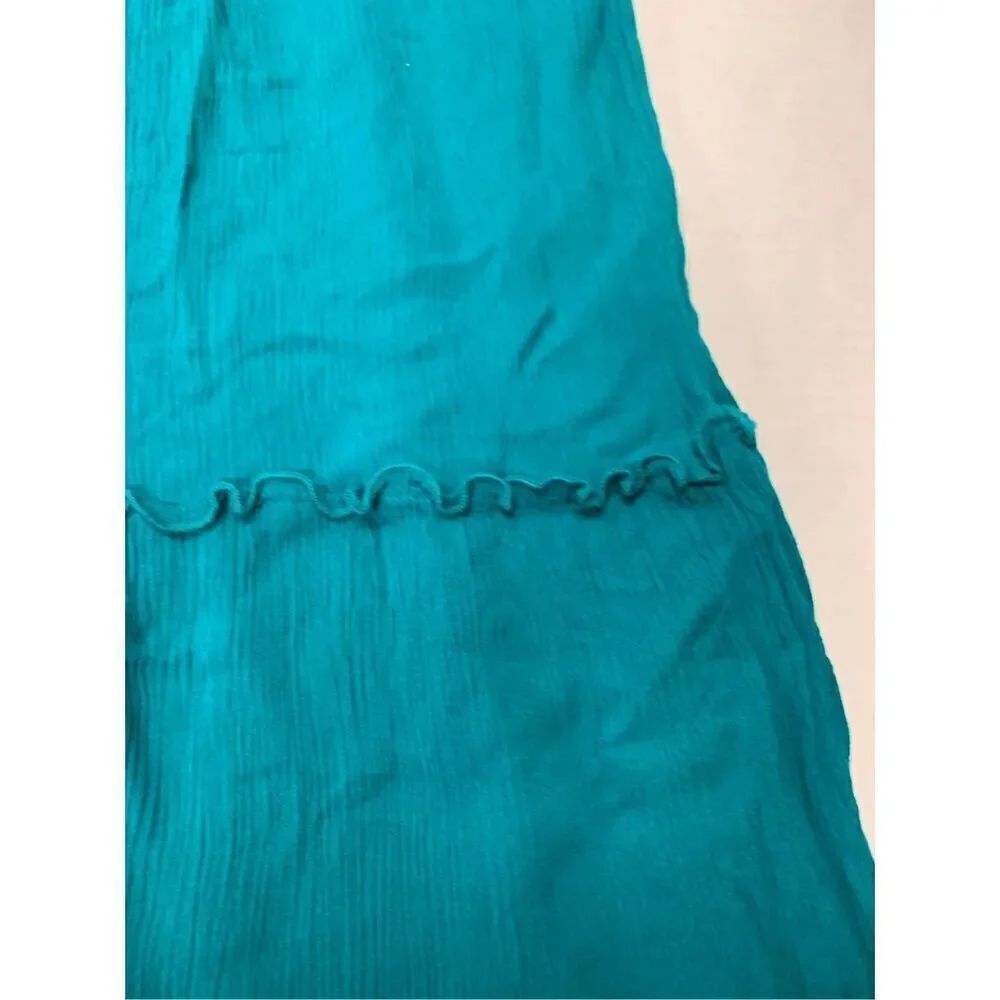 Turquoise Layered Ruffle Maxi Dress - Picture 5 of 6